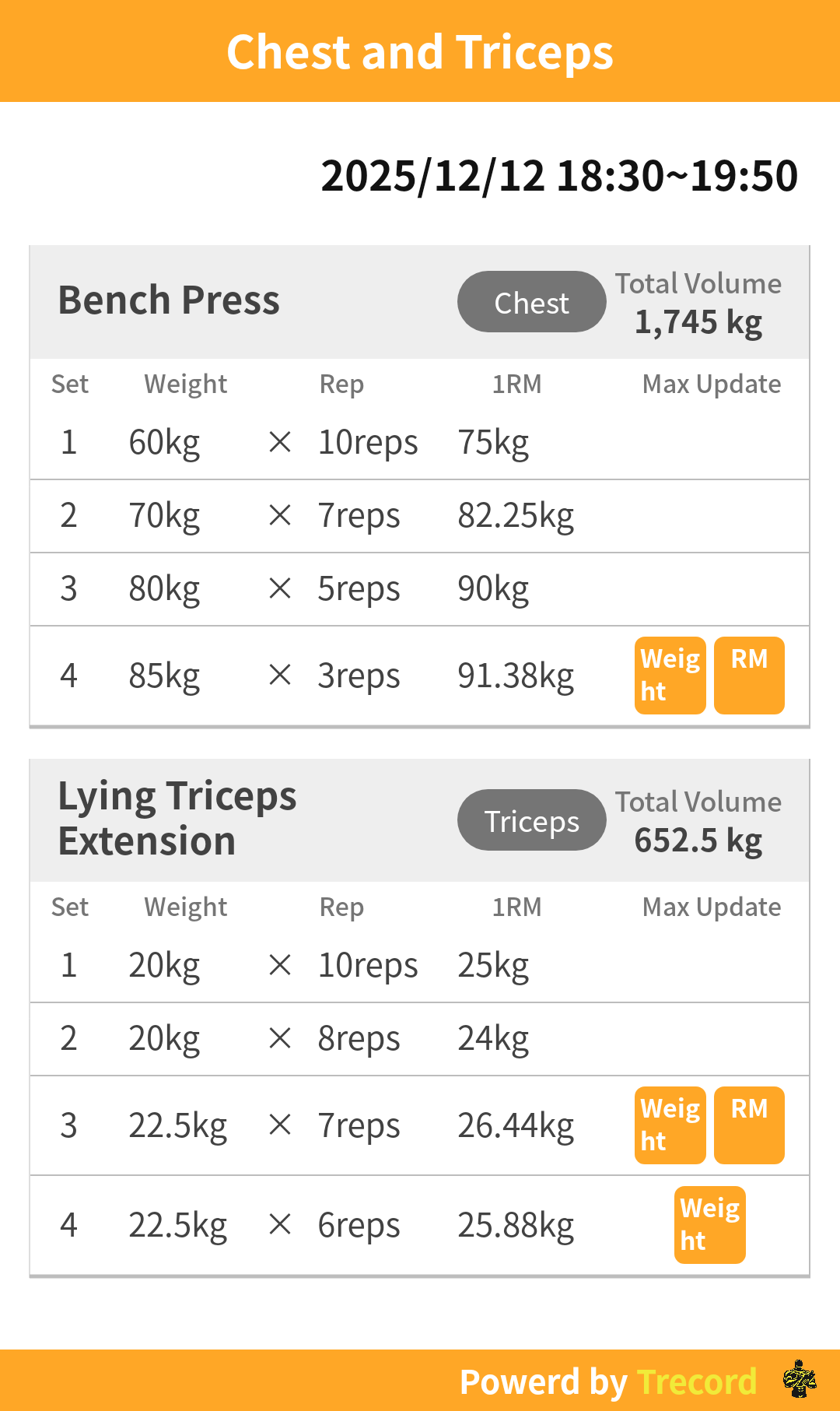 Trecord share screenshot